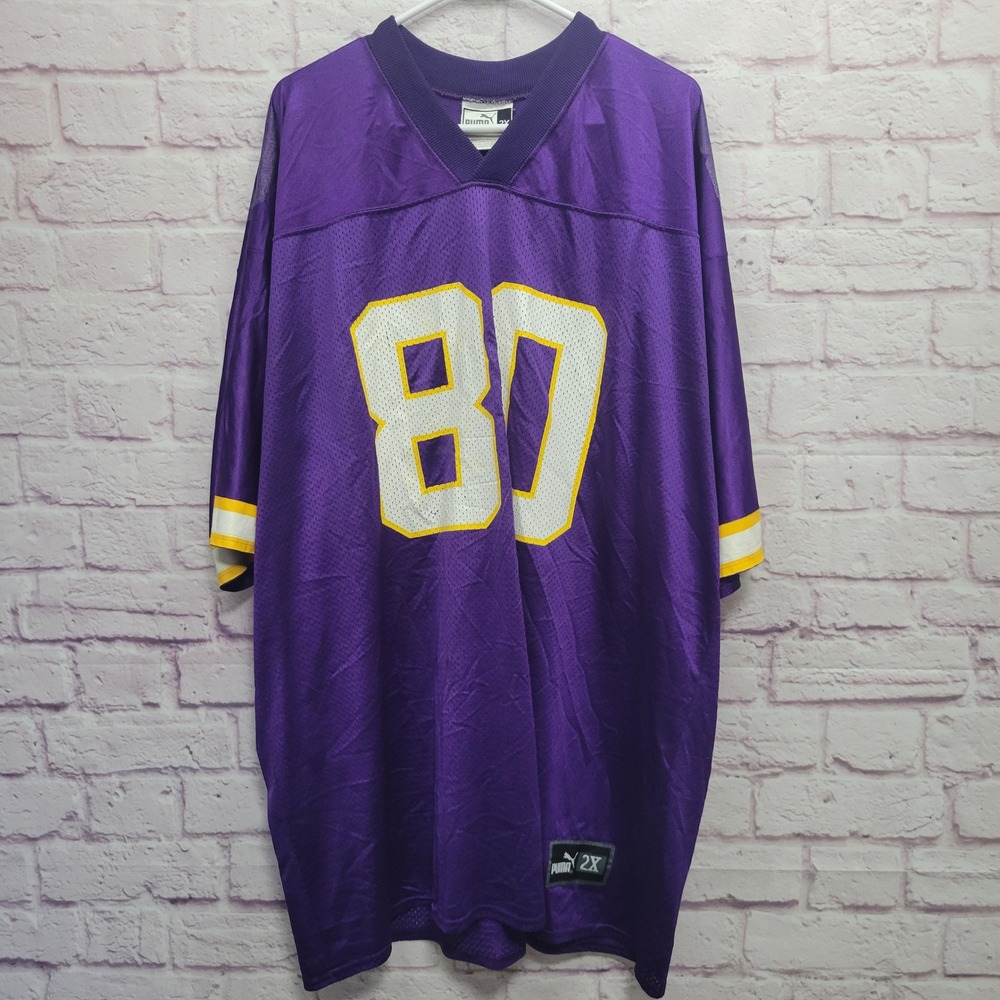 VTG Puma Cris Carter Minnesota Vikings Jersey Adult 2X Purple NFL Football *READ